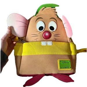 Loungefly Disney Cinderella Gus Gus Mini Backpack Brown Yellow Green Pink READ